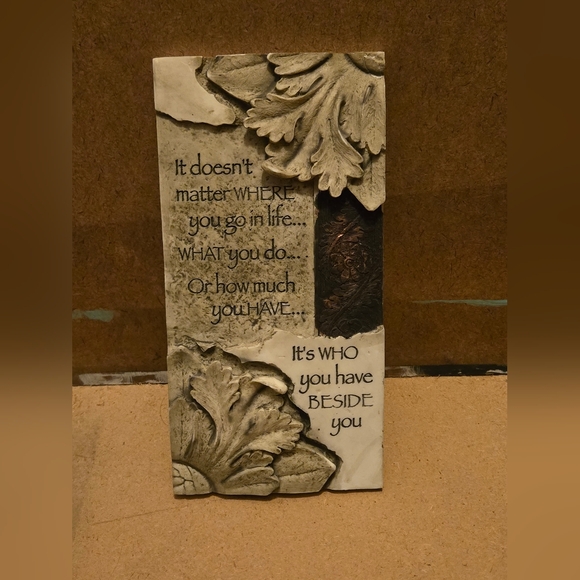 Other - Vintage-Style Stone Resin Wall Plaque - Inspirational Quote Home Decor